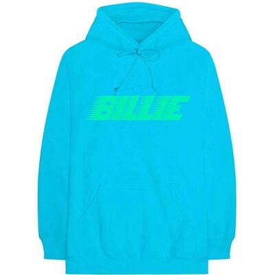 Unisex hoodie Billie Eilish - Logo & Blohsh - Blå Large Unisex hoodie Billie Eilish - Logo & Blohsh - Blå Large