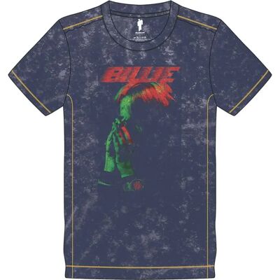 Billie Eilish Hands And Face Snow Wash T Shirt Navy S - T-Shirt Billie Eilish Hands And Face Snow Wash T Shirt Navy S - T-Shirt