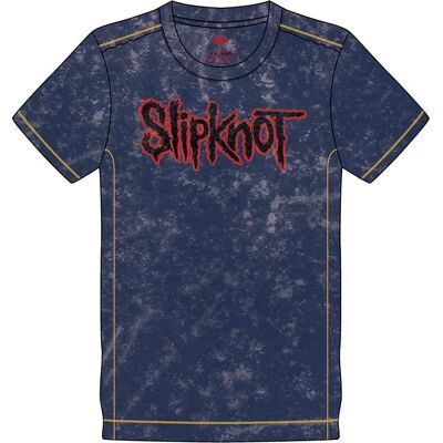 Slipknot Unisex Snow Wash T-Shirt - Logo Blå XXL Slipknot Unisex Snow Wash T-Shirt - Logo Blå XXL