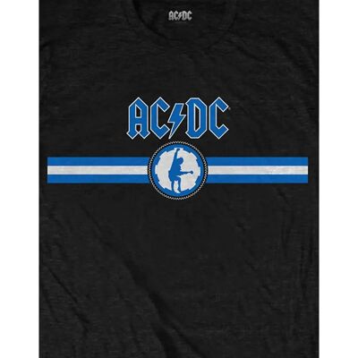 HeyRusty AC/DC Blue Logo & Stripe T-shirt - Black - T-shirt HeyRusty AC/DC Blue Logo & Stripe T-shirt - Black - T-shirt