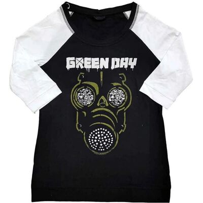 Green Day Ladies Raglan T-shirt - Green Mask - T-shirt Green Day Ladies Raglan T-shirt - Green Mask - T-shirt