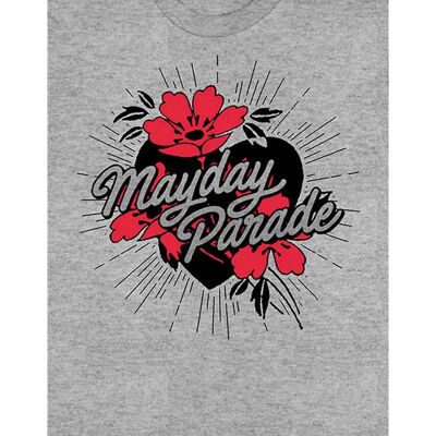 Hey Rusty Mayday Parade Heart and Flowers Grå T-shirt Hey Rusty Mayday Parade Heart and Flowers Grå T-shirt