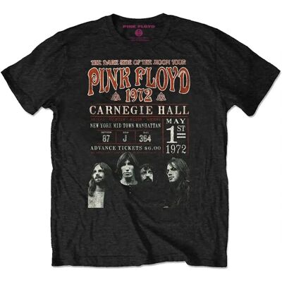 Pink Floyd Carnegie 1972 Poster Black Eco T-Shirt - T-Shirt Pink Floyd Carnegie 1972 Poster Black Eco T-Shirt - T-Shirt