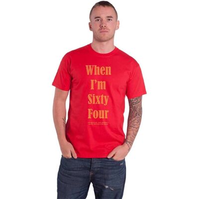 T-shirt Unisexe Rouge des Beatles - When I'm Sixty Four - T-Shirt - Publicité T-shirt Unisexe Rouge des Beatles - When I'm Sixty Four - T-Shirt - Publicité