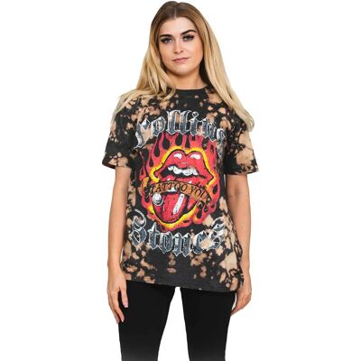 HeyRusty The Rolling Stones Tattoo Flames Dip-Dye Grå T-Shirt - Unisex HeyRusty The Rolling Stones Tattoo Flames Dip-Dye Grå T-Shirt - Unisex