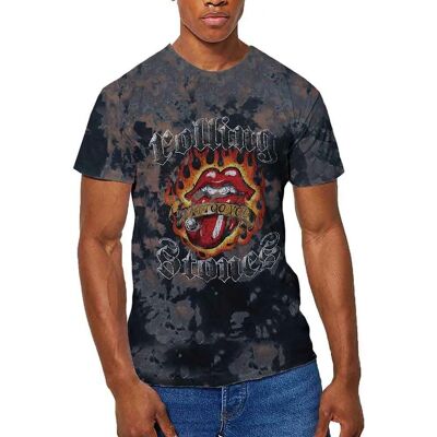 HeyRusty The Rolling Stones Tattoo Flames Dip-dye Grey Large - T-shirt HeyRusty The Rolling Stones Tattoo Flames Dip-dye Grey Large - T-shirt