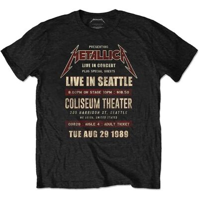 Metallica Seattle '89 Svart miljövänlig T-shirt Metallica Seattle '89 Svart miljövänlig T-shirt