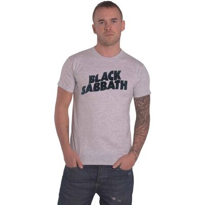 Black Sabbath Black Wavy Logo T-Shirt - Classic Fit Black Sabbath Black Wavy Logo T-Shirt - Classic Fit