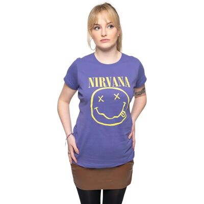 HeyRusty Nirvana Dam T-shirt - Gul grunge-lyckosymbol 25603 Lila Medium - T-Shirt HeyRusty Nirvana Dam T-shirt - Gul grunge-lyckosymbol 25603 Lila Medium - T-Shirt