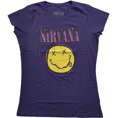 Nirvana Liten X-lila Smiley T-shirt - T-shirt Nirvana Liten X-lila Smiley T-shirt - T-shirt