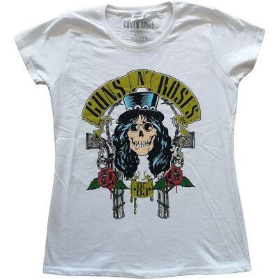 Guns N' Roses Slash 85 White Ladies T-Shirt - T-Shirt Guns N' Roses Slash 85 White Ladies T-Shirt - T-Shirt