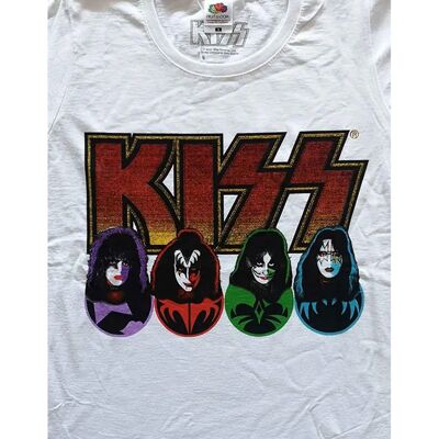 KISS White XL T-Shirt - Logo, Faces & Icons - Unisex KISS White XL T-Shirt - Logo, Faces & Icons - Unisex