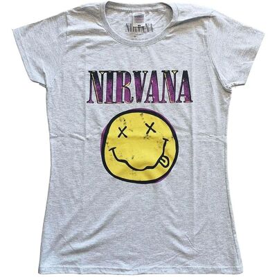 Nirvana Pink Grunge Smile Heather Grey XXL T-shirt Nirvana Pink Grunge Smile Heather Grey XXL T-shirt