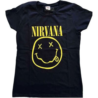 HeyRusty Dam Nirvana T-shirt - Gul Leende Navy Blå - T-shirt HeyRusty Dam Nirvana T-shirt - Gul Leende Navy Blå - T-shirt
