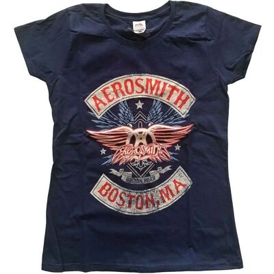 Aerosmith Boston Pride Marineblå T-shirt - Top Aerosmith Boston Pride Marineblå T-shirt - Top