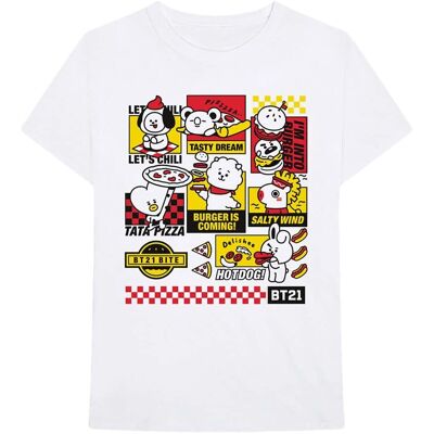 BT21: Modèle: T-Shirt unisexe, Taille: Large, Couleur: Blanc - T-Shirt - Publicité BT21: Modèle: T-Shirt unisexe, Taille: Large, Couleur: Blanc - T-Shirt - Publicité