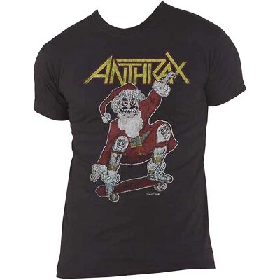 Anthrax Vintage Christmas Svart T-shirt - Rock Anthrax Vintage Christmas Svart T-shirt - Rock