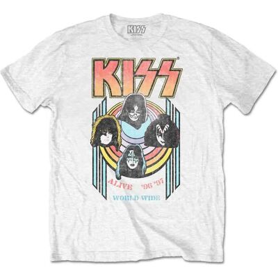 Kiss Officiell Världsomspännande Vit T-shirt Kiss Officiell Världsomspännande Vit T-shirt