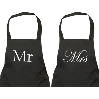 60 SECOND MAKEOVER - Mr and Mrs Black Apron Set - Apron 60 SECOND MAKEOVER - Mr and Mrs Black Apron Set - Apron