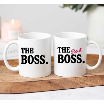 60 SECOND MAKEOVER - The Boss The Real Boss - White - Mug Set 60 SECOND MAKEOVER - The Boss The Real Boss - White - Mug Set