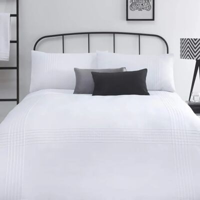 Serene Amalfi Pin-tuck White Duvet Cover Set - Duvet Cover Set Serene Amalfi Pin-tuck White Duvet Cover Set - Duvet Cover Set
