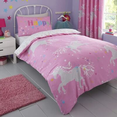 Bedlam Licorne Glow Enfant Housse de Couette Réversible - Publicité Bedlam Licorne Glow Enfant Housse de Couette Réversible - Publicité
