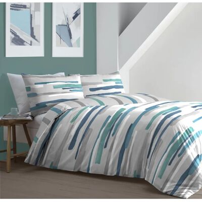 Ensemble de Housses de Couette et Taies d'oreiller Abstraites Teal - Linge de lit Ensemble de Housses de Couette et Taies d'oreiller Abstraites Teal - Linge de lit