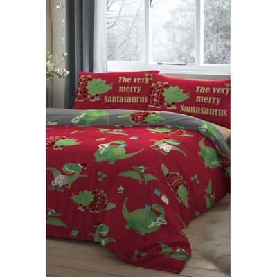 Ensemble de housse de duvet de Noël 'Santasaurus' de Bedlam qui brille dans le noir - Linge de lit Ensemble de housse de duvet de Noël 'Santasaurus' de Bedlam qui brille dans le noir - Linge de lit