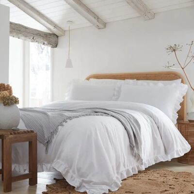 Appletree Cassia Frill 100% Cotton Duvet Cover Set - Relaxed Look - Super King Appletree Cassia Frill 100% Cotton Duvet Cover Set - Relaxed Look - Super King