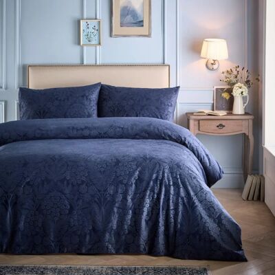 Appletree Berkeley Zestaw Pościeli z Aksamitu Jacquard Navy - Komplet pościeli Appletree Berkeley Zestaw Pościeli z Aksamitu Jacquard Navy - Komplet pościeli