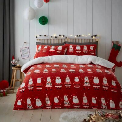 Bedlam Jolly Bettbezug-Set aus weichem Fleece mit Weihnachtsmann-Motiv Bedlam Jolly Bettbezug-Set aus weichem Fleece mit Weihnachtsmann-Motiv