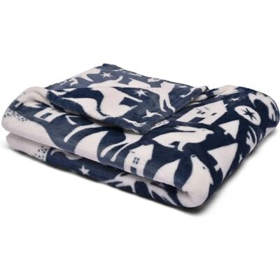 Fusion Snug - Plaid en polaire bleu marine - Couverture Fusion Snug - Plaid en polaire bleu marine - Couverture