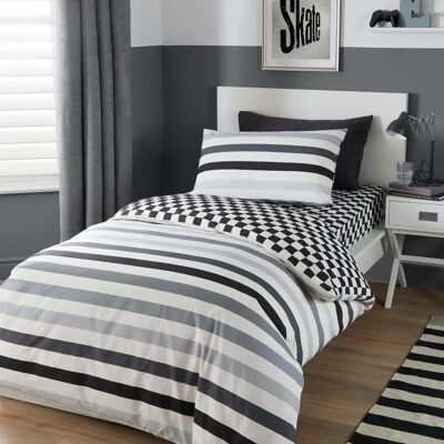 Ensemble de housses de duvet Bedlam Beckett Stripe - Facile d'entretien Ensemble de housses de duvet Bedlam Beckett Stripe - Facile d'entretien