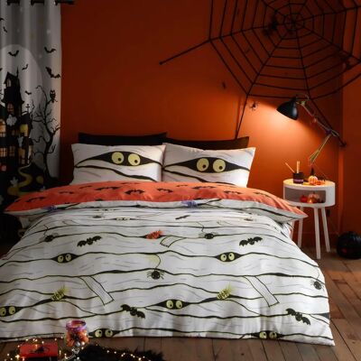 Bedlam Momie Parure de Couette Luminescente - Simple, Blanc, Halloween Bedlam Momie Parure de Couette Luminescente - Simple, Blanc, Halloween