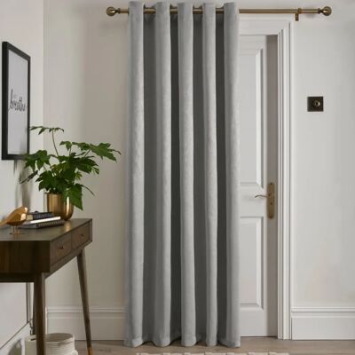 Rideau de porte Fusion Strata Anti-Lumière Argent Rideau de porte Fusion Strata Anti-Lumière Argent