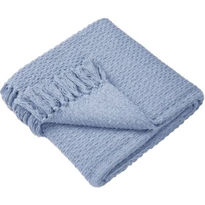Hayden Blue Recycled Cotton Throw - Throw Hayden Blue Recycled Cotton Throw - Throw