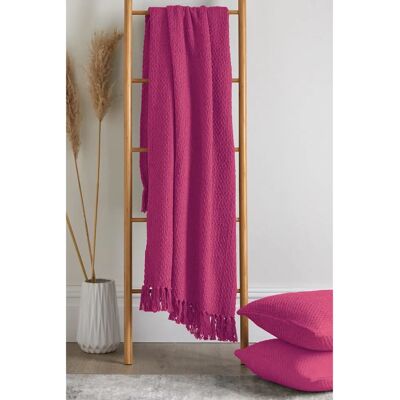 Hayden Pink Basket Weave Throw - Home Decor Hayden Pink Basket Weave Throw - Home Decor