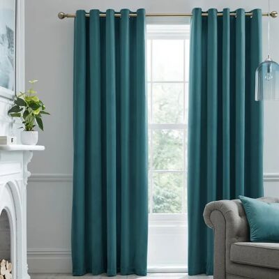 Laurence Llewelyn-Bowen Montrose Velours Teal - Rideaux Laurence Llewelyn-Bowen Montrose Velours Teal - Rideaux