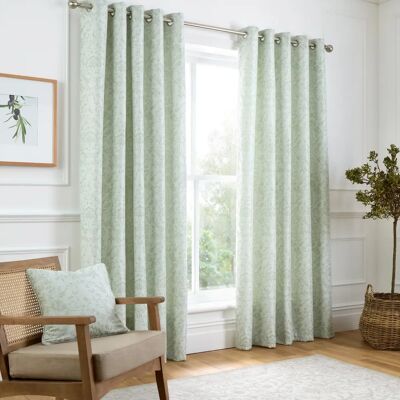 Curtina Marple Thermal Sage Green Eyelet Curtains - Curtains Curtina Marple Thermal Sage Green Eyelet Curtains - Curtains