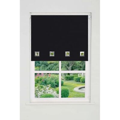 New Edge Blinds Black Square Eyelet Edge Roller Blind - Rollers New Edge Blinds Black Square Eyelet Edge Roller Blind - Rollers