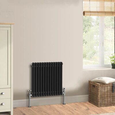 Warmehaus - Traditional Cast Iron Style Black - 600 x 605mm - Double - Radiator Warmehaus - Traditional Cast Iron Style Black - 600 x 605mm - Double - Radiator