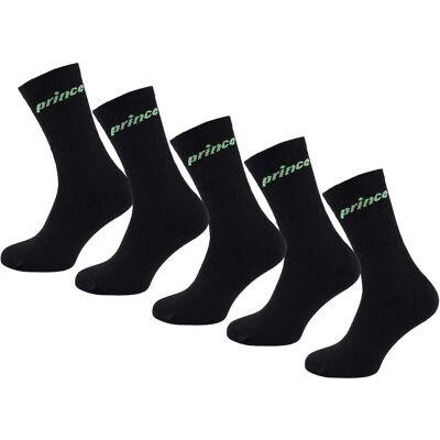 Prince Black/Green Cushioned Tennis Socks - 5 Pack Prince Black/Green Cushioned Tennis Socks - 5 Pack