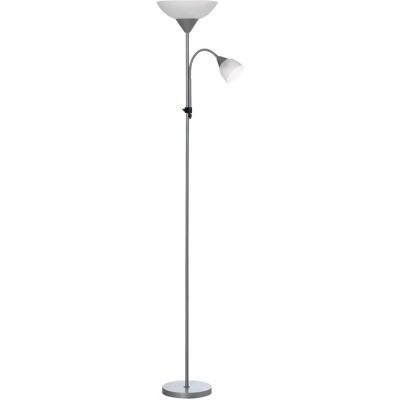 HOMCOM Silver Modern Floor Lamp with Adjustable Shade - Floor Lamp HOMCOM Silver Modern Floor Lamp with Adjustable Shade - Floor Lamp