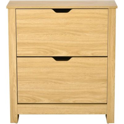HOMCOM 12-Shoe Storage Cabinet - Durable, Compact, Natural Finish HOMCOM 12-Shoe Storage Cabinet - Durable, Compact, Natural Finish