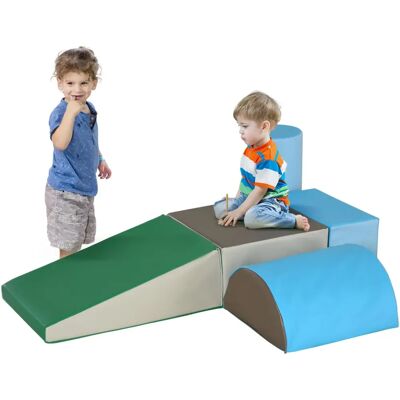 HOMCOM 5-Piece Climb and Crawl Playset for Toddlers - Soft Foam Blocks HOMCOM 5-Piece Climb and Crawl Playset for Toddlers - Soft Foam Blocks