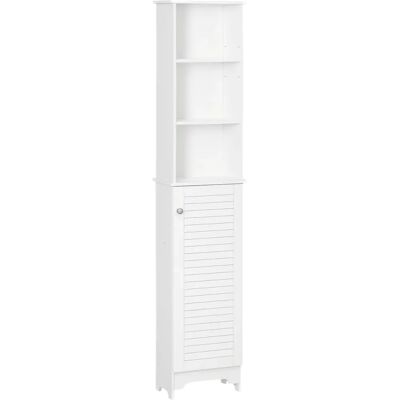 HOMCOM Tall Cabinet Storage Cupboard Floor Standing Bathroom Furniture - White HOMCOM Tall Cabinet Storage Cupboard Floor Standing Bathroom Furniture - White