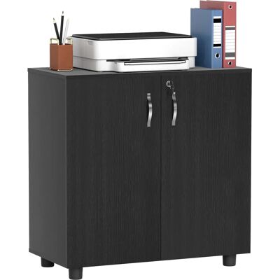 Vinsetto Armoire de Bureau à Deux Niveaux - Noir - Publicité Vinsetto Armoire de Bureau à Deux Niveaux - Noir - Publicité