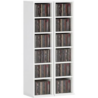 HOMCOM - CD Media Display Shelf - White - Display Shelf HOMCOM - CD Media Display Shelf - White - Display Shelf