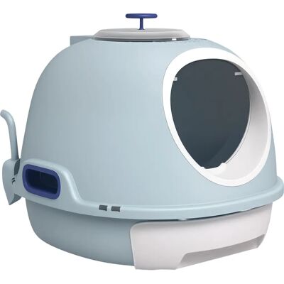 PawHut Capsule-Shaped Cat Litter Box - Blue - Enclosed Drawer PawHut Capsule-Shaped Cat Litter Box - Blue - Enclosed Drawer