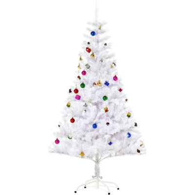HOMCOM 5ft Snow Artificial Christmas Tree Metal Stand Decorations Home - Christmas Tree HOMCOM 5ft Snow Artificial Christmas Tree Metal Stand Decorations Home - Christmas Tree
